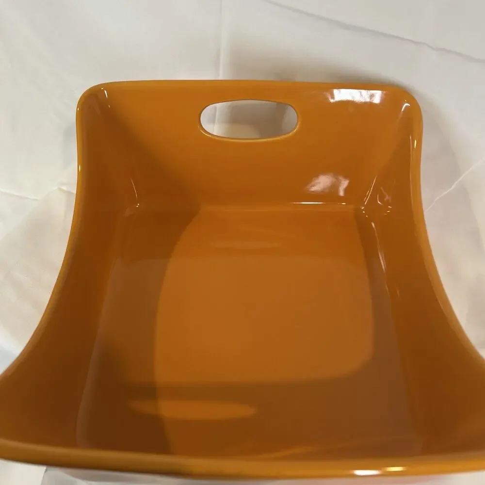 Rachel Ray stoneware orange ombre 2 handled H016 9